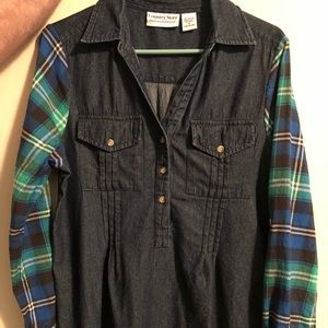 New Country Store Denim & Flannel Shirt size S